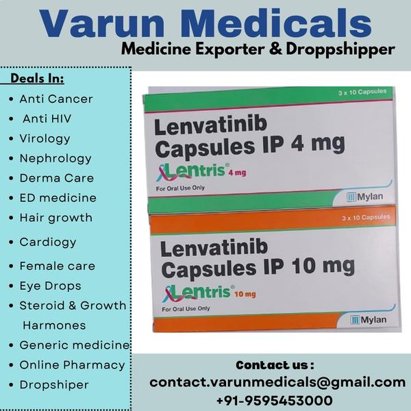 Lentris 4mg Capsule is used to treat certain types of cancers like differentiated thyroid cancer, liver cancer, kidney cancer, and endometrial cancer. It works by blocking specific proteins that promote cancer cell growth and spread, and reducing tumor size in affected individuals.
