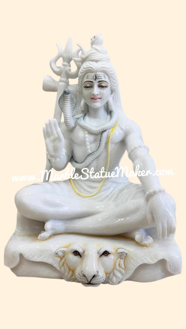 White Marble Shiv Statue