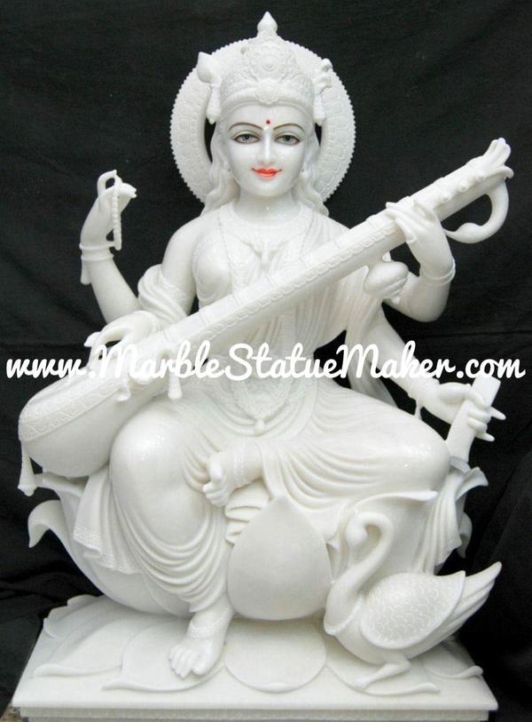 Add divine beauty, wisdom, and spiritual grace to your home or temple with our finely handcrafted Marble Saraswati Maa Moorti. Made from premium quality marble, this elegant idol of Goddess Saraswati is beautifully crafted by skilled artisans with intricate detailing, smooth finishing, and a peaceful expression. Maa Saraswati is known as the goddess of knowledge, music, wisdom, and arts, making this marble moorti a perfect choice for homes, schools, temples, offices, and educational institutions.Our Marble Saraswati Maa Moorti is available in multiple sizes, styles, and custom designs to match your devotional and decorative preferences. The high-quality marble and traditional craftsmanship ensure long-lasting beauty and a luxurious spiritual presence.Marble Saraswati Maa Moorti, Marble Saraswati Statue, White Marble Saraswati Idol, Saraswati Marble Murti, Goddess Saraswati Marble Moorti, Handcrafted Marble God Statue, Hindu Marble Idol, Marble Murti Manufacturer, Decorative Marble Statue, Premium Marble Saraswati Idol, Marble Statue Jaipur, Marble Art & Craft Products