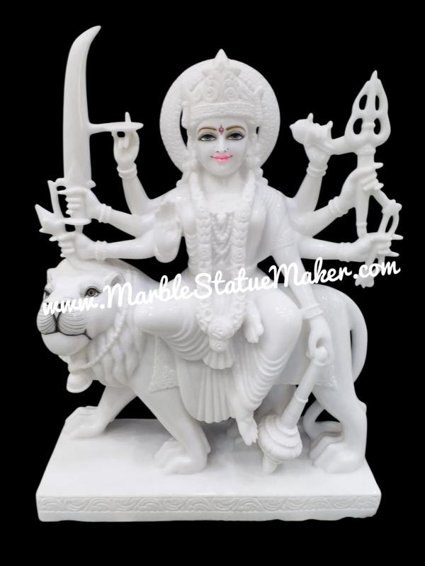 Bring divine strength and spiritual grace into your home with our beautifully handcrafted Marble Durga Mata Murti. Expertly carved from premium quality marble, this idol showcases Maa Durga in a majestic and peaceful form with intricate detailing and fine craftsmanship. Ideal for temples, home mandirs, पूजा rooms, spiritual spaces, and gifting purposes, this marble statue reflects purity, devotion, and traditional Indian artistry.Our Marble Durga Mata Murti is made by skilled artisans using high-quality marble to ensure durability, smooth finishing, and an elegant appearance. Available in different sizes, colors, and customized designs, this idol enhances the spiritual ambiance of any space and becomes a symbol of positivity, protection, and prosperity.Perfect for devotees seeking a premium marble god statue, this Durga Mata idol is widely appreciated for its divine expression, detailed ornaments, and artistic finishing. Marble Durga Mata Murti, Marble Durga Statue, Maa Durga Marble Idol, White Marble Durga Mata Murti, Handcrafted Marble God Statue, Marble Moorti Manufacturer, Religious Marble Statue, Hindu God Marble Idol, Marble Temple Murti, Indian Marble Handicraft.