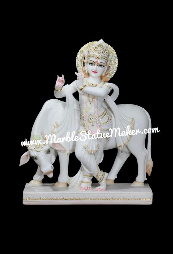 white Marble Krishna Statue