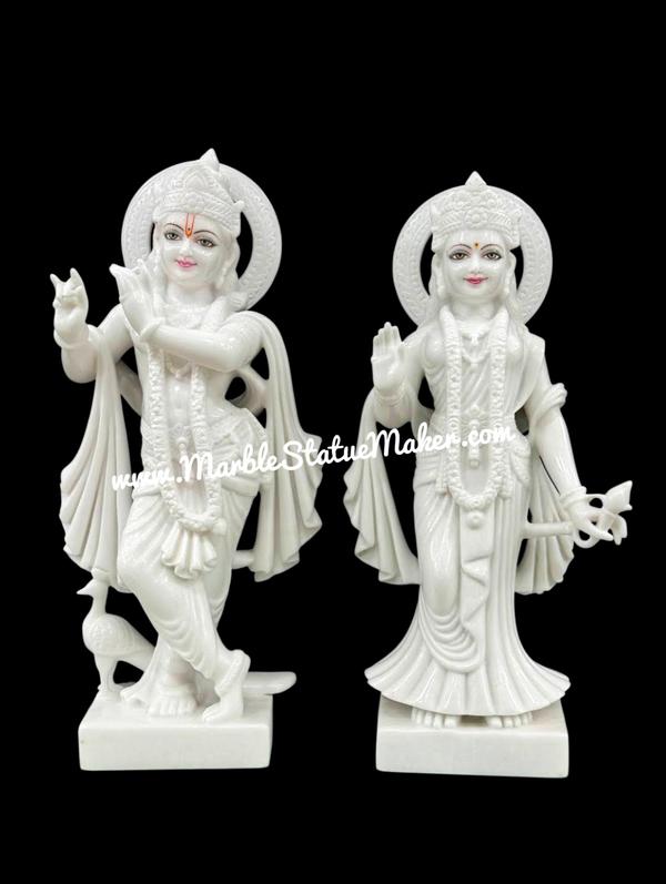 Bring divine love and spiritual elegance into your home with our beautifully handcrafted Marble Radha Krishna Murti. Made from premium quality marble by skilled artisans, this exquisite murti showcases the eternal bond of Radha and Krishna with fine detailing, graceful expressions, and traditional craftsmanship. Perfect for home temples, पूजा rooms, spiritual décor, and gifting purposes, this marble statue adds peace, positivity, and devotion to any space.Our Marble Radha Krishna Murti is available in various sizes, designs, and customized finishes to suit your needs. The smooth marble finish, intricate carvings, and vibrant hand-painted details make it a timeless masterpiece for devotees and art lovers alike.Marble Radha Krishna Murti, Radha Krishna Marble Statue, White Marble Radha Krishna Idol, Handmade Marble Moorti, Hindu God Marble Statue, Krishna Murti for Home Temple, Premium Marble Statue Manufacturer.