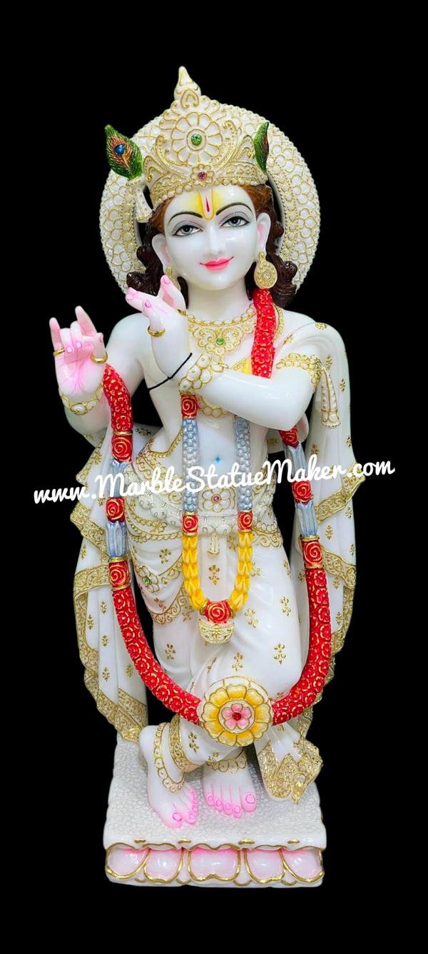 Bring divine love and spiritual elegance into your home with our beautifully handcrafted Marble Radha Krishna Murti. Made from premium quality marble by skilled artisans, this exquisite murti showcases the eternal bond of Radha and Krishna with fine detailing, graceful expressions, and traditional craftsmanship. Perfect for home temples, पूजा rooms, spiritual décor, and gifting purposes, this marble statue adds peace, positivity, and devotion to any space.Our Marble Radha Krishna Murti is available in various sizes, designs, and customized finishes to suit your needs. The smooth marble finish, intricate carvings, and vibrant hand-painted details make it a timeless masterpiece for devotees and art lovers alike.Marble Radha Krishna Murti, Radha Krishna Marble Statue, White Marble Radha Krishna Idol, Handmade Marble Moorti, Hindu God Marble Statue, Krishna Murti for Home Temple, Premium Marble Statue Manufacturer.
