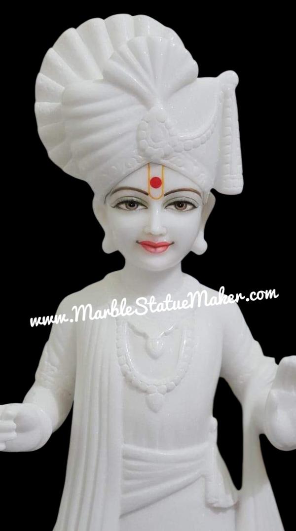 White Marble Swaminarayan murti