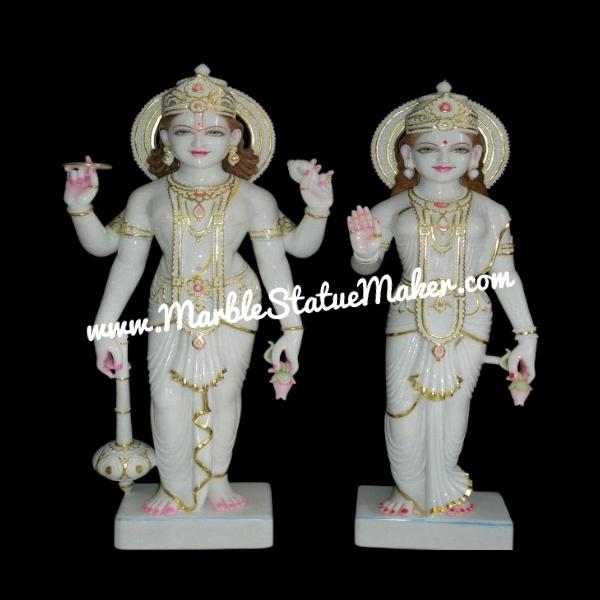 Invite prosperity, peace, and divine blessings into your home with our beautifully handcrafted Marble Lakshmi Vishnu Murti. Expertly carved from premium quality marble, this sacred murti represents Goddess Lakshmi and Lord Vishnu together, symbolizing wealth, protection, harmony, and spiritual balance.Designed with intricate detailing, graceful expressions, and fine traditional craftsmanship, this marble statue is perfect for home temples, mandirs, spiritual spaces, and gifting purposes. The smooth marble finish and elegant artwork make it a timeless addition to any devotional décor.Our Marble Lakshmi Vishnu Murti is available in various sizes, customized designs, and hand-painted finishes to meet your requirements. Marble Lakshmi Vishnu Murti, Lakshmi Narayan Marble Statue, White Marble Lakshmi Vishnu Idol, Handmade Marble Moorti, Hindu God Marble Statue, Marble Temple Murti, Premium Marble Statue Manufacturer, Lakshmi Narayan Moorti for Home Temple