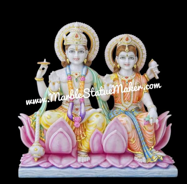 Invite prosperity, peace, and divine blessings into your home with our beautifully handcrafted Marble Lakshmi Vishnu Murti. Expertly carved from premium quality marble, this sacred murti represents Goddess Lakshmi and Lord Vishnu together, symbolizing wealth, protection, harmony, and spiritual balance.Designed with intricate detailing, graceful expressions, and fine traditional craftsmanship, this marble statue is perfect for home temples, mandirs, spiritual spaces, and gifting purposes. The smooth marble finish and elegant artwork make it a timeless addition to any devotional décor.Our Marble Lakshmi Vishnu Murti is available in various sizes, customized designs, and hand-painted finishes to meet your requirements. Marble Lakshmi Vishnu Murti, Lakshmi Narayan Marble Statue, White Marble Lakshmi Vishnu Idol, Handmade Marble Moorti, Hindu God Marble Statue, Marble Temple Murti, Premium Marble Statue Manufacturer, Lakshmi Narayan Moorti for Home Temple