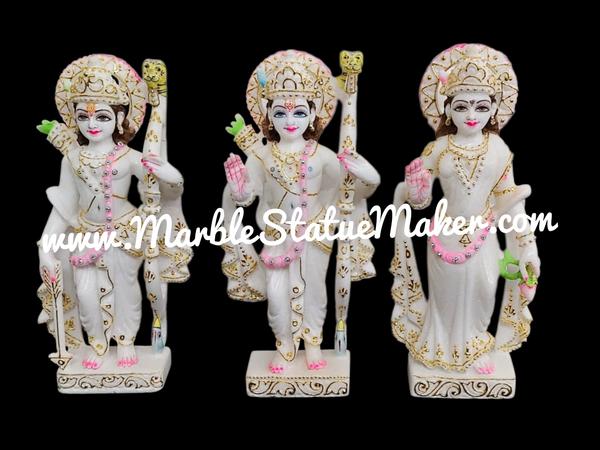 Bring divine grace and spiritual harmony to your home with this beautifully handcrafted Marble Ram Darbar Murti. Featuring भगवान श्री राम, माता सीता, लक्ष्मण जी, and भक्त हनुमान in a traditional darbar form, this marble statue is a symbol of devotion, family values, peace, and righteousness. Expertly carved from premium quality marble by skilled artisans of Jaipur, every detail reflects fine craftsmanship and timeless beauty.Perfect for home temples, पूजा rooms, spiritual décor, gifting, and religious occasions, this Marble Ram Darbar Murti adds a sacred and elegant touch to any space. The smooth finish, vibrant hand-painted details, and durable marble material make it ideal for long-lasting worship and decoration.Enhance your spiritual surroundings with this divine marble masterpiece crafted with devotion and artistic excellence.Marble Ram Darbar Murti, Ram Darbar Marble Statue, Marble Ram Parivar Murti, Handmade Marble God Statue, Religious Marble Idol, Ram Sita Lakshman Hanuman Murti, Marble Moorti Jaipur, Hindu God Marble Statue.