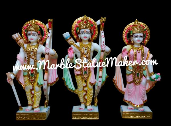 Bring divine grace and spiritual harmony to your home with this beautifully handcrafted Marble Ram Darbar Murti. Featuring भगवान श्री राम, माता सीता, लक्ष्मण जी, and भक्त हनुमान in a traditional darbar form, this marble statue is a symbol of devotion, family values, peace, and righteousness. Expertly carved from premium quality marble by skilled artisans of Jaipur, every detail reflects fine craftsmanship and timeless beauty.Perfect for home temples, पूजा rooms, spiritual décor, gifting, and religious occasions, this Marble Ram Darbar Murti adds a sacred and elegant touch to any space. The smooth finish, vibrant hand-painted details, and durable marble material make it ideal for long-lasting worship and decoration.Enhance your spiritual surroundings with this divine marble masterpiece crafted with devotion and artistic excellence.Marble Ram Darbar Murti, Ram Darbar Marble Statue, Marble Ram Parivar Murti, Handmade Marble God Statue, Religious Marble Idol, Ram Sita Lakshman Hanuman Murti, Marble Moorti Jaipur, Hindu God Marble Statue.