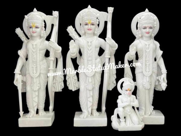 Bring divine grace and spiritual harmony to your home with this beautifully handcrafted Marble Ram Darbar Murti. Featuring भगवान श्री राम, माता सीता, लक्ष्मण जी, and भक्त हनुमान in a traditional darbar form, this marble statue is a symbol of devotion, family values, peace, and righteousness. Expertly carved from premium quality marble by skilled artisans of Jaipur, every detail reflects fine craftsmanship and timeless beauty.Perfect for home temples, पूजा rooms, spiritual décor, gifting, and religious occasions, this Marble Ram Darbar Murti adds a sacred and elegant touch to any space. The smooth finish, vibrant hand-painted details, and durable marble material make it ideal for long-lasting worship and decoration.Enhance your spiritual surroundings with this divine marble masterpiece crafted with devotion and artistic excellence.Keywords: Marble Ram Darbar Murti, Ram Darbar Marble Statue, Marble Ram Parivar Murti, Handmade Marble God Statue, Religious Marble Idol, Ram Sita Lakshman Hanuman Murti, Marble Moorti Jaipur, Hindu God Marble Statue.