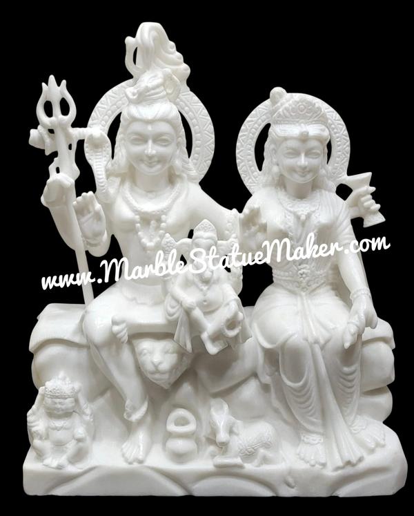 White Marble Shiv parivar Murti