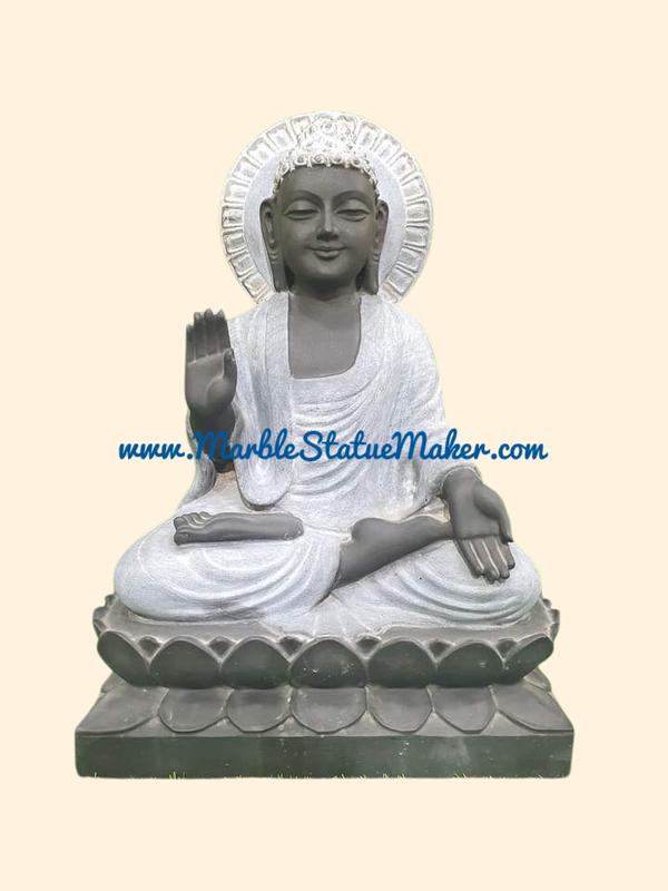 Black Marble Buddha Statue