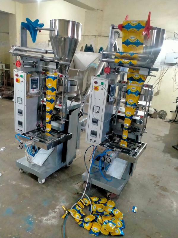 The Automatic Masala Packaging Machine is a high-performance solution designed for accurate, hygienic, and fast packaging of powdered spices and blended masala products. Built with advanced automation technology, this machine ensures precise filling, airtight sealing, and consistent pouch production for small, medium, and large-scale spice manufacturers.Ideal for packaging products like turmeric powder, chili powder, coriander powder, cumin powder, garam masala, and other spice blends, the machine delivers excellent efficiency while reducing product wastage and labor costs. Its stainless steel construction maintains food-grade hygiene standards and supports long-term industrial use.Equipped with an intelligent control panel and adjustable settings, the machine allows users to customize pouch size, filling quantity, and sealing temperature according to production requirements. The compact design saves factory space while maintaining high-speed output and smooth operation.This masala packing machine supports various packaging styles including center seal, three-side seal, and pillow pouch packaging. With reliable performance and low maintenance requirements, it is a perfect choice for spice processing industries, food packaging units, and FMCG manufacturers.Key FeaturesFully automatic operation for faster productionAccurate powder filling systemFood-grade stainless steel bodySuitable for all types of spice powdersEnergy-efficient and low maintenanceUser-friendly digital control systemStrong and leak-proof sealingCompact and durable industrial design