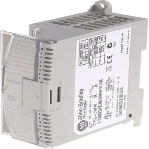 1762-OW16 relay output module from Allen Bradley's MicroLogix 1400 series product image