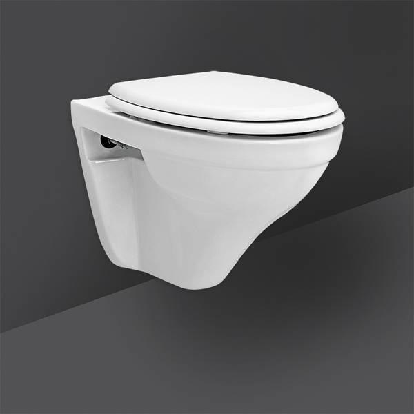 1.The RAK Ceramics Orchid Wall Hung Water Closet is a premium, compact oval bathroom fixture configured specifically with a Karla Polypropylene (PP) Soft Close Seat Cover.2.This wall-mounted European Water Closet (EWC) is designed to optimize floor space while offering a clean, contemporary aesthetic.