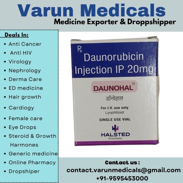 Daunohal 20mg Injection is an anti-cancer drug containing the active constituent Daunorubicin. This chemotherapy medication belongs to the anthracycline class of drugs. It is used in the treatment of leukemia. In leukemia, the white blood cells produced in the bone marrow multiply uncontrolled and abnormally. Leukemia is associated with severe infection, extreme tiredness, and joint pain. It is necessary to inform your doctor if you have an infection, cardiac diseases, mouth ulcers, chickenpox or shingles (viral infection), fever, radiation treatment to the chest, kidney stones, and liver disorders.