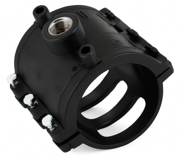 Hydure Electrofusion Saddle ½“ (20mm) × 2” (63mm) – With BottomThis Hydure Electrofusion Saddle (½”, 20mm) with bottom is designed for secure and reliable tapping of pipelines. The bottom plate ensures extra stability during welding, making it ideal for high-pressure connections and long-term durability. The Hydure Electrofusion Saddle ½“ (20mm) × 2” (63mm) with Bottom is a high-performance HDPE electrofusion fitting designed for creating secure branch connections on HDPE pipelines. Manufactured from premium-grade PE100 material, it provides a strong, leak-proof joint through electrofusion welding technology. The bottom support ensures proper alignment and enhanced stability during installation, making it ideal for water supply, irrigation, industrial piping, and utility distribution networks. Hydure offers a wide range of industrial pipe fittings and electrofusion solutions for reliable pipeline systems.Technical SpecificationsParameter	DetailsProduct Name	Electrofusion Saddle With BottomMain Pipe Size	63 mm (2“)Outlet Size	20 mm (½”)Material	HDPE PE100Connection Type	Electrofusion WeldingColor	BlackApplication	Water Supply, Irrigation, Industrial PipelinesJoint Type	Leak-Proof Fusion JointCorrosion Resistance	YesChemical Resistance	ExcellentFeaturesManufactured from high-quality PE100 HDPE material.Strong and durable electrofusion welded connection.Bottom support provides accurate positioning and stability.Excellent resistance to corrosion, chemicals, and UV exposure.Leak-proof performance for long service life.Suitable for potable water, irrigation, and industrial applications.Fast and reliable installation using electrofusion equipment.ApplicationsHDPE Water Distribution NetworksAgricultural Irrigation SystemsIndustrial Fluid Transfer LinesMunicipal Water Supply ProjectsChemical Processing PlantsUtility and Infrastructure Pipelines