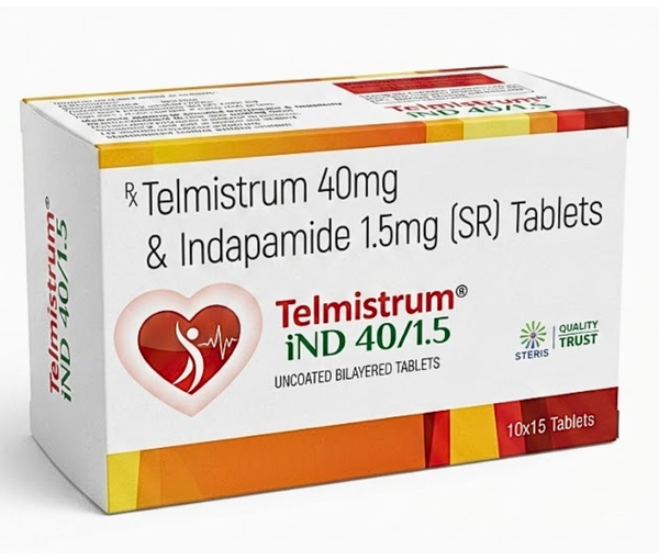 High blood pressure, also known as hypertension, is one of the most common health concerns affecting millions of people worldwide. If left uncontrolled, it can increase the risk of heart disease, stroke, kidney damage, and other serious complications. Telmistrum 40 mg & Indapamide 1.5 mg SR Tablets are formulated to help manage hypertension effectively by combining two proven medicines in a single tablet for better blood pressure control and improved patient compliance.This combination medication is widely prescribed by healthcare professionals for individuals who require a dual-action approach to maintain healthy blood pressure levels. By combining Telmisartan 40 mg and Indapamide 1.5 mg Sustained Release (SR), the tablet provides long-lasting blood pressure management throughout the day.What Are Telmistrum 40 mg & Indapamide 1.5 mg SR Tablets?Telmistrum 40 mg & Indapamide 1.5 mg SR Tablets contain two active ingredients:Telmisartan 40 mgIndapamide 1.5 mg Sustained ReleaseThese medicines work together to lower blood pressure through different mechanisms, providing enhanced effectiveness compared to single-drug therapy.The sustained-release formulation of Indapamide ensures a gradual release of the medicine, helping maintain consistent blood pressure control over an extended period.How Does Telmistrum 40 mg & Indapamide 1.5 mg SR Tablets Work?The combination works through two complementary mechanisms:Telmisartan 40 mgTelmisartan belongs to a class of medicines known as Angiotensin II Receptor Blockers (ARBs). It works by:Blocking the action of angiotensin IIRelaxing and widening blood vesselsImproving blood flowReducing pressure on the heartAs a result, blood pressure decreases, making it easier for the heart to pump blood throughout the body.Indapamide 1.5 mg SRIndapamide is a thiazide-like diuretic commonly referred to as a “water pill.” It works by:Removing excess salt and water from the bodyReducing fluid retentionDecreasing blood volumeLowering blood pressure graduallyThe sustained-release technology allows for controlled medication delivery, ensuring prolonged therapeutic action.Together, these ingredients provide comprehensive blood pressure management and cardiovascular protection.Uses of Telmistrum 40 mg & Indapamide 1.5 mg SR TabletsHealthcare providers commonly prescribe Telmistrum tablets for:1. Management of HypertensionThe primary use is the treatment of high blood pressure in adults.2. Cardiovascular Risk ReductionMaintaining controlled blood pressure can help lower the risk of:Heart attacksStrokeHeart failureVascular complications3. Long-Term Blood Pressure MaintenanceThe dual-action formula helps achieve stable blood pressure levels over the long term.4. Patients Requiring Combination TherapySuitable for individuals whose blood pressure is not adequately controlled with a single medication.Key Benefits of Telmistrum 40 mg & Indapamide 1.5 mg SR TabletsEffective Blood Pressure ControlThe combination provides superior blood pressure reduction compared to many single-agent therapies.Dual Mechanism of ActionTwo active ingredients target hypertension through different pathways for improved effectiveness.Once-Daily ConvenienceThe sustained-release formulation supports convenient once-daily dosing.Reduced Cardiovascular RiskRegular blood pressure management can help protect against serious cardiovascular events.Improved Treatment ComplianceA single tablet containing two medications reduces pill burden and simplifies treatment.Long-Lasting ActionThe SR technology provides continuous blood pressure control throughout the day.Supports Heart HealthBy reducing strain on blood vessels and the heart, the medication promotes better cardiovascular function.Who May Benefit from Telmistrum 40 mg & Indapamide 1.5 mg SR Tablets?This medication may be recommended for:Adults with essential hypertensionPatients needing combination antihypertensive therapyIndividuals with uncontrolled blood pressure on monotherapyPatients at increased cardiovascular riskThose requiring long-term blood pressure managementA healthcare provider will determine whether this combination is appropriate based on individual medical needs.Why Choose Telmistrum 40 mg & Indapamide 1.5 mg SR Tablets?Several factors make this combination a preferred choice among healthcare professionals:Clinically Proven IngredientsBoth Telmisartan and Indapamide have extensive clinical use in hypertension management.Comprehensive Blood Pressure ReductionThe combination targets multiple physiological mechanisms involved in elevated blood pressure.Sustained Blood Pressure ControlThe SR formulation helps maintain stable therapeutic effects.Better Patient ConvenienceOne tablet daily supports treatment adherence and ease of use.Cardiovascular ProtectionLong-term blood pressure control contributes to overall heart and vascular health.Recommended DosageThe dosage should always be taken exactly as prescribed by a healthcare professional.General guidelines include:Usually taken once dailySwallow the tablet whole with waterCan be taken with or without foodTake at the same time each day for best resultsDo not alter the dosage or discontinue treatment without consulting your doctor.Possible Side EffectsLike all medicines, Telmistrum 40 mg & Indapamide 1.5 mg SR Tablets may cause side effects in some individuals.Common side effects may include:DizzinessHeadacheFatigueNauseaIncreased urinationWeaknessLow blood pressureLess common side effects may include:Electrolyte imbalanceMuscle crampsDry mouthElevated uric acid levelsChanges in kidney functionSeek immediate medical attention if severe allergic reactions or unusual symptoms occur.Precautions and WarningsBefore using this medication, inform your healthcare provider if you have:Kidney diseaseLiver disordersDiabetesElectrolyte imbalanceHeart conditionsGoutDehydrationPregnancy and BreastfeedingThis medicine is generally not recommended during pregnancy. Women who are pregnant, planning pregnancy, or breastfeeding should consult their doctor before use.Alcohol ConsumptionAlcohol may increase dizziness and lower blood pressure further. Consult your healthcare provider regarding alcohol use while taking this medicine.Regular MonitoringPeriodic monitoring may include:Blood pressure checksKidney function testsElectrolyte assessmentsBlood glucose monitoring when appropriateStorage InstructionsStore Telmistrum 40 mg & Indapamide 1.5 mg SR Tablets:In a cool and dry placeAway from direct sunlightBelow recommended storage temperaturesOut of reach of childrenAlways keep the medicine in its original packaging until use.Frequently Asked QuestionsCan Telmistrum 40 mg & Indapamide 1.5 mg SR Tablets cure hypertension?No. Hypertension is generally a chronic condition. This medication helps control blood pressure effectively but does not permanently cure it.How long does it take to show results?Many patients experience blood pressure improvement within a few days, while full benefits may take several weeks of consistent use.Can I stop taking the medicine once my blood pressure becomes normal?No. Blood pressure may rise again if treatment is stopped abruptly. Always consult your doctor before making changes.Is this medicine suitable for elderly patients?It may be prescribed for elderly individuals when deemed appropriate by a healthcare professional, with regular monitoring.Can it be taken with other blood pressure medications?Your doctor may prescribe it alone or alongside other medications depending on your treatment requirements.ConclusionTelmistrum 40 mg & Indapamide 1.5 mg SR Tablets offer a powerful and convenient solution for managing hypertension through the combined benefits of Telmisartan 40 mg and Indapamide 1.5 mg Sustained Release. The dual-action formula helps lower blood pressure effectively, supports cardiovascular health, and provides sustained control throughout the day.