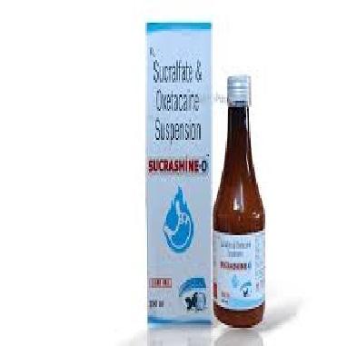 Sucrashine O Oral Suspension Peppermint Sugar Free is a dual-action gastrointestinal medication containing of Oxetacaine and Sucralfate.