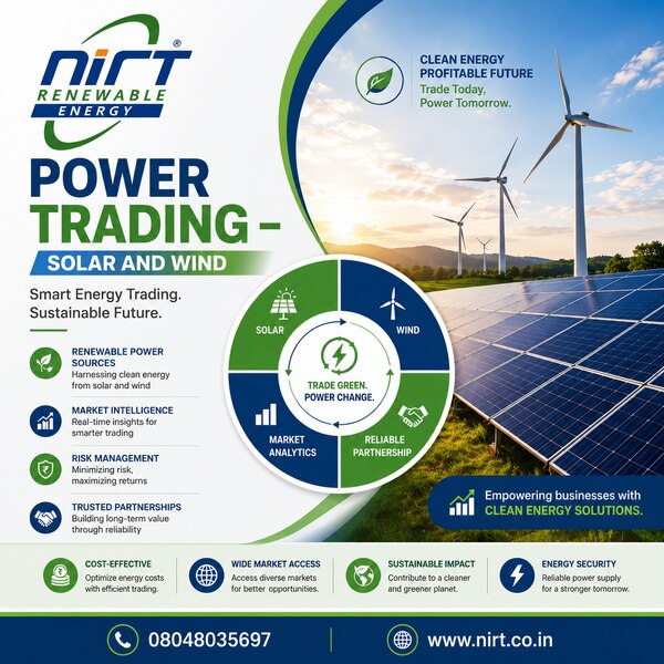NIRT Renewable Energy Pvt Ltd operates within electricity markets, helping participants optimize performance, manage market risks, and improve operational efficiency while supporting a reliable and cost-effective electricity supply.