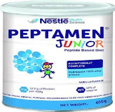 PEPTAMIN JUNIORPeptamen Junior is a specialized, peptide-based enteral formula designed for children (ages 1–13) with impaired gastrointestinal (GI) function or malabsorption issues. 