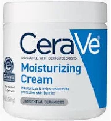 CeraVe Moisturizing Cream has a unique formula that helps provide long-lasting hydration and helps restore the protective skin barrier with three essential