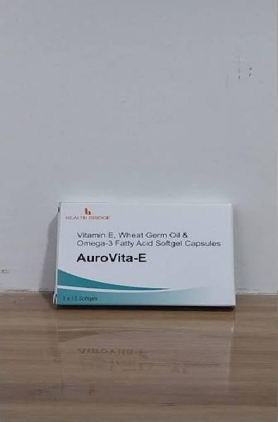 Aurovita-E is a nutritional supplement that combines Vitamin E, Omega-3 fatty acids, and wheat germ oil to support skin and hair health, cardiovascular function, and immune strength. It is typically taken once daily with a meal for optimal absorption.