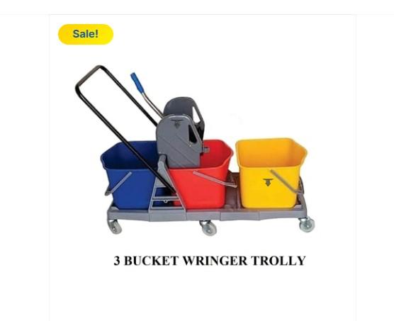 3 BUCKET WRINGER TROLLY