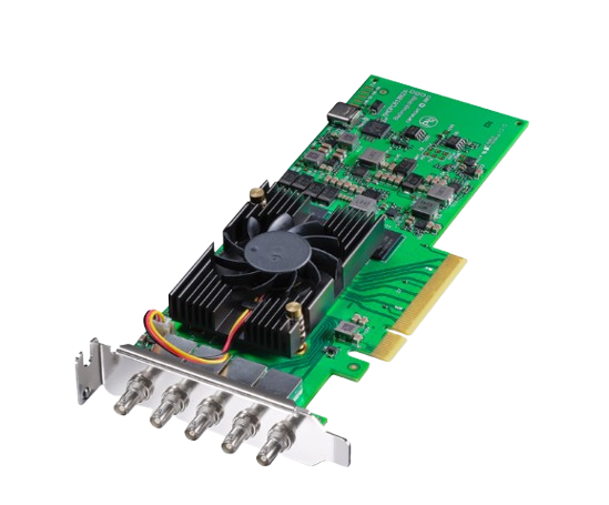 The Blackmagic Design DeckLink 8K Pro Mini is  professional low-profile PCIe capture and playback card designed for broadcast, live production, post-production, and content creation workflows. Supporting SD, HD, Ultra HD, 4k and 8K video formats, it delivers exceptional performance in a compact form factor.

It is a powerful low-profile PCIe card built for demanding video production environments. Featuring advanced video capture and playback capabilities, it supports a wide range of resolutions from HD TO 8K, making it ideal for broadcasters, filmmakers, editors, and live streaming professionals.

It's compact design allows installation in space-constrained workstations while maintaining the high-performance standards expected from Blackmagic Design products.

KEY FEATURES:
- Professional PCIe capture and playback card
- Supports SD, HD, Ultra HD, 4K and 8K workflows
- Compact low-profile design
- High-quality video processing 
- Compatible with industry-standard production software
- Ideal for live production and post-production
- Reliable Blackmagic Design technology