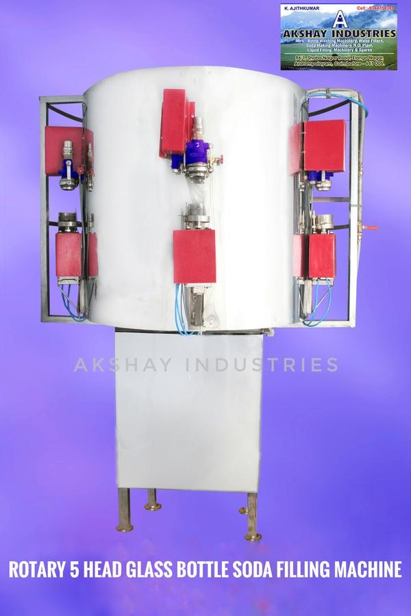 Rotary Glass Bottle Soda Filling Machine Manufacturers in Coimbatore.Product Details:Capacity 24 Bottle per MinuteWarranty 1 yearVoltage 230 VDriven Type ElectricMotor Power 3 HPFrequency 50 HzLeveraging over the skills of our qualified team of professionals, we are instrumental in offering a wide range of Glass Bottle Soda Filling Machine. Features:maintenance freelong lasting materialsfor the higher production plant