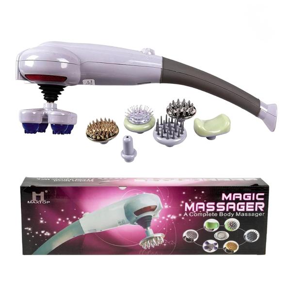 The K-Star KMM8 Magic Massager 8 in 1 is a versatile wellness device designed to deliver a relaxing and rejuvenating massage experience for the entire body. Equipped with multiple interchangeable massage heads, this advanced electric body massager provides targeted massage for the neck, shoulders, back, arms, legs, feet, and other body areas. Designed for everyday comfort and relaxation, this powerful magic massager combines convenience and performance in one compact device. Its ergonomic handheld design allows easy operation while delivering a comfortable massage experience whenever needed. 

The KMM8 functions as a premium deep tissue body massager and full body massager, helping users enjoy soothing vibration massage after long workdays, exercise sessions, travel, or daily activities. The multiple massage attachments allow customized massage experiences for different body areas. This innovative magic massager 8 in 1 electric body massager serves as a reliable handheld full body massage machine suitable for home use. The powerful motor delivers consistent massage performance while the lightweight design ensures easy handling and portability. Featuring advanced vibration technology, this vibration body massager for daily relaxation helps create a refreshing and comfortable massage experience. The device is ideal for individuals seeking a convenient massage solution as part of their wellness routine. The KMM8 also functions as a full body electric massage machine for home use, providing flexibility and convenience for daily massage sessions. Its interchangeable massage heads allow users to customize their massage experience according to personal preference. 