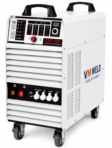 The CUT-160 Plasma Cutting Machine is a high-capacity industrial plasma cutter designed for thick plate cutting with precision, speed, and efficiency. Built with advanced IGBT inverter / thyristor technology, it ensures stable arc, smooth edges, and long duty cycles. Widely used in shipbuilding, fabrication, steel plants, construction, and heavy industries.Key Features:Cutting Process: Plasma Arc Cutting (Air Plasma)Technology: IGBT / Thyristor controlled inverter systemCutting Capacity: Clean cut up to 50mm, severance up to 60mmFunctions: Pilot Arc Start, Post-flow cooling, Continuous & Intermittent modesAir Requirement: Compressed air with regulator (5.5–6.5 bar)Duty Cycle: 100% at high output for continuous cuttingDesign: Rugged, industrial-grade with digital control panelApplications: Thick plate cutting, structural steel, shipyards, pipelines, heavy fabrication