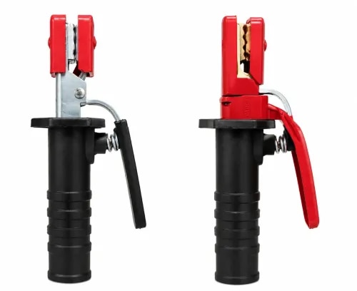 The Welding Electrode Holder (commonly called Welding Holder) is a robust and insulated tool designed to safely grip welding electrodes and conduct current during MMA/Stick welding operations. Built with heat-resistant insulation and strong spring-loaded jaws, it ensures firm electrode holding, safe operation, and efficient current transfer. Suitable for light, medium, and heavy-duty welding applications.
Key Features:
Design: Strong insulated handle with heavy-duty spring jaws
Durability: Heat-resistant, impact-resistant, and long-lasting
Compatibility: Supports electrodes from 2.5mm to 6.0mm
Safety: Shock-proof insulated grip for welder protection
Capacity Options: 200A, 300A, 400A, 600A (varies by model)
Applications: General fabrication, repair, structural welding, heavy industry