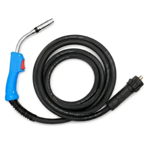 The VM Weld Solutions MIG Welding Torch is a premium-quality welding torch designed for smooth, reliable, and high-performance MIG/MAG (GMAW) welding applications. Manufactured using durable heat-resistant materials and high-conductivity copper components, this torch provides excellent arc stability, superior wire feeding, and comfortable handling for professional welders.Built for continuous industrial use, the MIG torch is ideal for welding Mild Steel (MS), Stainless Steel (SS), Carbon Steel, and Alloy Steel. Its ergonomic handle with an easy-to-operate trigger ensures reduced operator fatigue, while the flexible cable provides excellent maneuverability in demanding welding environments.The torch is compatible with most CO₂ MIG Welding Machines and is widely used in fabrication workshops, engineering industries, automobile manufacturing, construction projects, repair workshops, and heavy industrial applications.Manufactured by VM Weld Solutions, this MIG welding torch delivers long service life, stable performance, and exceptional welding efficiency.Heavy Duty Industrial DesignPremium Copper Contact TipHeat Resistant HandleFlexible Heavy Duty CableSmooth Wire FeedingErgonomic GripHigh Electrical ConductivityStable Arc PerformanceDurable Trigger SwitchLow MaintenanceLong Service LifeEasy InstallationHigh Welding EfficiencySuitable for Continuous Industrial UseMIG Welding TorchCO₂ Welding TorchMIG TorchMIG GunGMAW Welding TorchMIG Welding GunHeavy Duty MIG TorchIndustrial MIG TorchWelding TorchMIG Welding AccessoriesCO₂ MIG GunMIG Torch ManufacturerMIG Torch SupplierVM Weld SolutionsWelding Machine Accessories