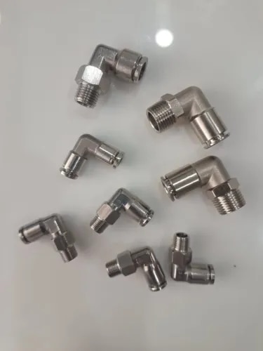 Stainless Steel (SS) push-fit elbow connectors provide secure, tool-free connections for tubing at a 90-degree angle. Commonly made of SS304 or SS316, they feature internal stainless steel collets that grip the tube and a high-grade elastomer seal (like FKM or Vyon) for leak-free, corrosion-resistant performance