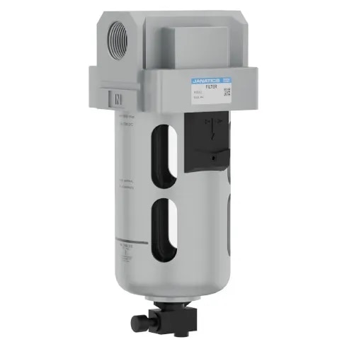 Janatics Lubricator is mixing the oil into the compressed air stream for the use in the pneumatic elements. This lubrication is required to improve life, performance and reduce wear. Compressed air passes through the inlet is mixed with oil as Fog/Mist which comes through the outlet. For controlling the oil, a needle arrangement is fitted on the housing. By adjusting the needle, the oil drop is controlled which can be visually seen by the transparent oil drop indicator mounted on the top. For filling the oil, a plugged threaded port provided on the housing. Recommended oil for lubrication is SERVO SYSTEM 32 (or) an equivalent with Viscous Grade 32.Types :Polycarbonate bowl with Steel bowl guardPolycarbonate bowl with polyamide bowl guardMetal BowlMetal bowl with Level Indicator