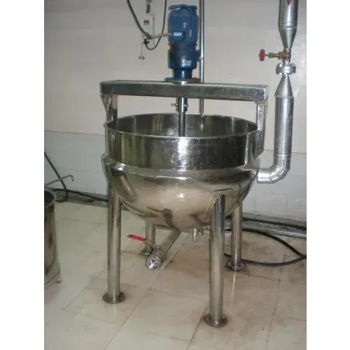 The Stainless Steel Steam Jacketed Kettle is a durable and reliable kitchen equipment that is perfect for cooking large quantities of food. It features a semi-automatic control mode that allows for easy operation and temperature control. The kettle is made of high-quality stainless steel material that ensures its longevity and resistance to corrosion. Its silver color gives it a sleek and modern look that fits perfectly in any kitchen setting. This kettle has a warranty that guarantees its quality and performance. The steam jacketed kettle is designed to cook food by using steam as a heating medium. The kettle is equipped with a steam jacket that surrounds the bottom and sides of the inner cooking vessel. The steam heats the kettle and transfers the heat to the food, allowing for fast and even cooking. This kettle is perfect for cooking soups, stews, sauces, and other food items that require slow cooking and even heating.FAQs of Stainless Steel Steam Jacketed Kettle:Q: What is the material used for the Stainless Steel Steam Jacketed Kettle?A: The kettle is made of high-quality stainless steel material.Q: What is the control mode of the kettle?A: The kettle has a semi-automatic control mode.Q: What is the color of the kettle?A: The kettle is silver in color.Q: Does the kettle come with a warranty?A: Yes, the kettle comes with a warranty that guarantees its quality and performance.Q: Is the kettle computerized?A: No, the kettle is not computerized.