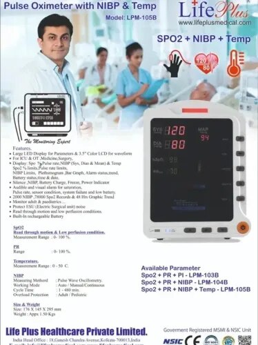 LifePlus LPM‑105B Pulse Oximeter with NIBP & Temperature product image