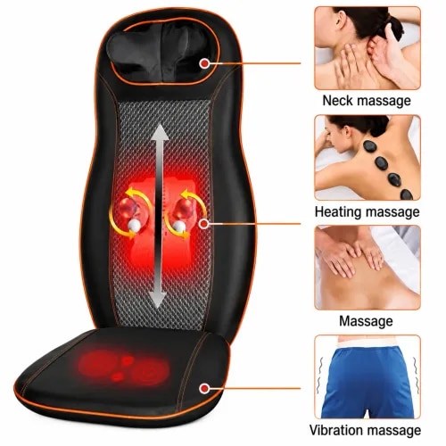 K-Star Neck & Back Massage Cushion Seat | Shiatsu Massage Chair with Heat for Muscle Relaxation