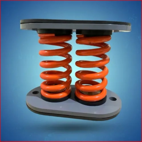 Heavy-Duty Vibration IsolatorsHeavy-Duty Vibration IsolatorsEngineered for the most demanding applications, these isolators are characterized by their large steel springs, high load capacity, and robust construction. They are designed to handle the significant static and dynamic loads of large industrial machinery.Key Benefits:Supports extremely heavy loads, often in excess of several tons.Effectively dampens low-frequency vibrations.Reduces structural stress on building foundations.Significantly lowers noise levels from large equipment.Primary Applications:Large industrial fansHeavy GeneratorsIndustrial compressorsPunch pressesCNC machines