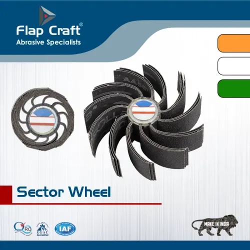 Sector Wheel is used for buffing, deburring, finishing the internal surface of a pipe upto 8