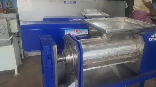Mariya Coconut Milk Squeezer Machine – 5 HP, 250 kg/hr is a high-performance screw press machine designed for extracting fresh coconut milk with maximum yield and minimum wastage. Manufactured using food-grade SS304 stainless steel, it ensures hygienic processing, durability, and reliable performance. Ideal for coconut milk production, VCO processing, and food industries, the machine offers smooth operation, easy maintenance, and high productivity at an affordable price.