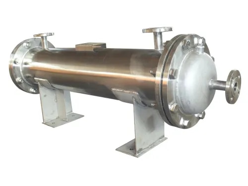 Condensers – High-Performance Industrial Condensers for Efficient Heat TransferOur industrial Condensers are engineered to deliver reliable and efficient heat transfer solutions for a wide range of industrial applications. Designed using premium-grade stainless steel, carbon steel, copper, titanium, or other corrosion-resistant materials, these condensers efficiently convert vapor into liquid by removing heat from the process stream. They are widely used in chemical plants, pharmaceutical industries, oil & gas refineries, food processing units, power plants, HVAC systems, refrigeration plants, and petrochemical industries.Built with advanced engineering and precision manufacturing, our condensers ensure excellent thermal performance, reduced energy consumption, and long service life even under demanding operating conditions. Every unit is manufactured to meet industry standards and can be customized according to process requirements, pressure ratings, temperature ranges, and available installation space.Our range includes shell and tube condensers, surface condensers, air-cooled condensers, water-cooled condensers, and custom-designed process condensers suitable for diverse industrial operations. Each condenser undergoes strict quality inspections and performance testing to ensure maximum efficiency, leak-proof operation, and dependable performance.FeaturesHigh heat transfer efficiencyDurable and corrosion-resistant constructionLow maintenance and energy-efficient operationPrecision-engineered for continuous industrial useLeak-proof and pressure-tested designAvailable in custom sizes and capacitiesSuitable for high-temperature and high-pressure applicationsLong operational life with reliable performanceApplicationsChemical processing plantsPharmaceutical manufacturingPetrochemical industriesOil & gas processingFood and beverage industriesPower generation plantsHVAC and refrigeration systemsFertilizer and distillation plants