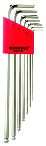 BONDHUS 17046 Set 6 BriteGuard Plated Ball End L-wrenches 1.5-5mm XL product image