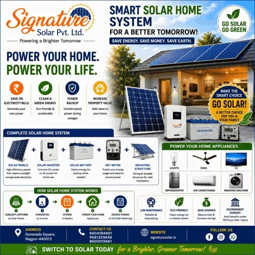A Premier Energies N-Type TOPCon on-grid solar system is a premium residential setup featuring high-efficiency bifacial panels (555W–680W+) that generate power from both sides. Engineered for Indian climates, it yields up to 30% more energy, performs exceptionally well in Nagpur's high summer temperatures, and cuts household electricity bills by 80–90%.