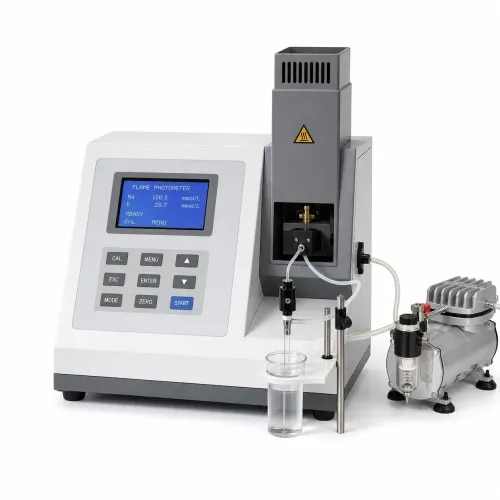 Microprocessor flame photometer options for sodium and potassium measurement, with model-wise calibration, direct readout and laboratory accessories. Useful for analytical laboratories, water testing laboratories and medical laboratory applications. Contact Bharat Scientific World for model options and quotation.