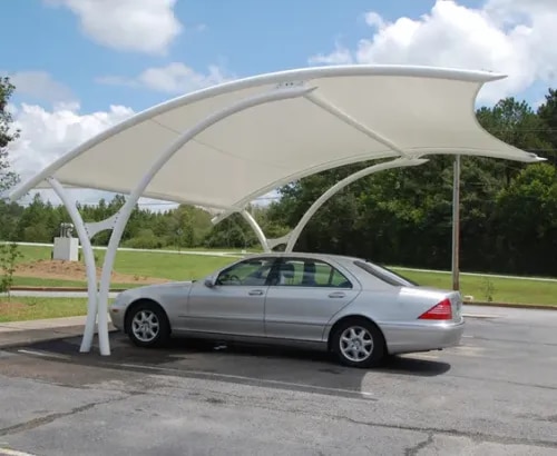 Tensile Structure Car Parking Shade
Tensile structures are architecturally innovative forms of construction art that provide designers and end users a variety of aesthetic free-form canopy designs. Custom-made tension fabric structures are engineered and fabricated to meet worldwide structural, flame retardant, weather proofing and natural forces requirements. The Tension Structure provides elegant solutions for architects, designers, general contractors and anyone who is looking to spice up the ambience of their environment. Stand out from the crowd. Give an Awning to your Shop, Restaurant or any other commercial site. An awning means more attraction, more visits and more sales.Awnings provide your place that extra advantage of show casing your taste & quality even before a potential customer enters your place, it would reflect your commitment to quality and of having a Unique identity. Features Weather resistance Abrasion & corrosion resistance Easy to install Low maintenance Cost-effective
