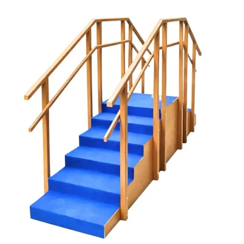 The K-Star Wooden Exercise Straight Stair Case is a premium-quality physiotherapy rehabilitation equipment designed for stair climbing practice, gait training, balance exercises, lower limb conditioning, and functional mobility training. Manufactured from high-quality solid wood with a sturdy construction, this professional stair training unit provides a safe and stable platform for rehabilitation and exercise programs. It is widely used in physiotherapy clinics, rehabilitation centers, hospitals, orthopedic departments, sports medicine facilities, and wellness institutions.