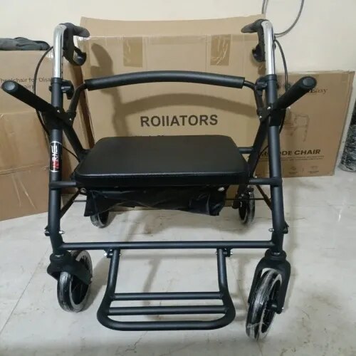 ALUMINUM ROLLATOR WITH SEAT AND FOOTRESTS product image