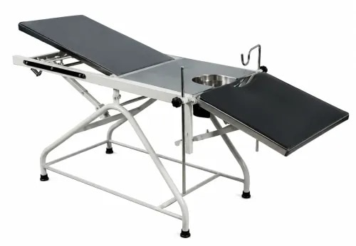 The Simple Operation Table (SS Top) is a sturdy and reliable manual operating table designed for minor surgical procedures, gynecological examinations, and general operations. It features a stainless steel top with a durable PC structure, adjustable backrest, removable collection bowl, and a strong tubular frame for stability and long-lasting performance. The table is easy to clean, corrosion-resistant, and suitable for hospitals, clinics, and operation theatres.SpecificationOverall Size: 1830 mm (L) × 580 mm (W)Table Height: 760 mmTable Top: Stainless Steel (SS) TopStructure: PC StructureSafe Working Load: 150 kgOperation Type: ManualBackrest: AdjustableFrame Material: Mild Steel with Powder-Coated FinishCollection Bowl: Removable Stainless Steel BowlFinish: Corrosion-ResistantConstruction: Heavy-Duty Tubular FrameApplication: Operation Theatres, Hospitals, Clinics, Minor Surgery, and Examination Rooms