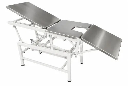 The Operation Table (PC, SS Top) is a manually operated surgical table designed for general surgery, gynecological procedures, minor operations, and clinical examinations. It features a durable stainless steel tabletop with a strong powder-coated steel frame, manual height adjustment, and adjustable backrest and leg section for flexible patient positioning. Its sturdy construction ensures stability, hygiene, and long-lasting performance in hospitals and surgical centers.SpecificationOverall Size: 1830 mm (L) × 540 mm (W)Height Adjustment: 660–910 mmTable Top: Stainless Steel (SS)Frame Material: Powder-Coated Steel (PC)Safe Working Load: 150 kgOperation Type: ManualHeight Adjustment Mechanism: MechanicalBackrest: AdjustableLeg Section: AdjustableFinish: Corrosion-ResistantConstruction: Heavy-Duty Steel FrameApplication: Hospitals, Operation Theatres, Surgical Centers, Clinics, and Minor Surgery Procedures